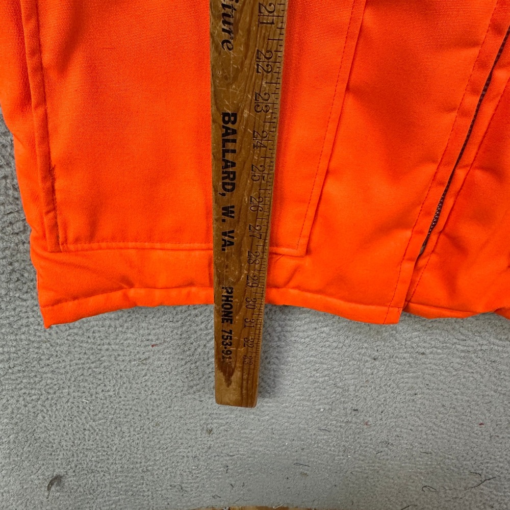Woolrich Men Large Jacket Hunting Orange Quilted Lined Flap Pocket Field Outdoor - Picture 9 of 10